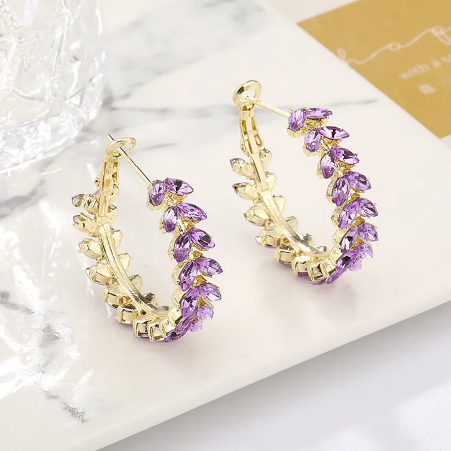 Oorbellen hoops Lila