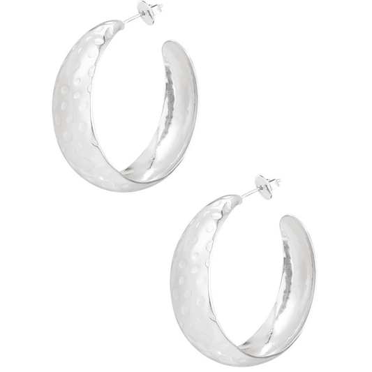 Oorbellen hoops bubbly - goud & zilver - Jolie Jewellery