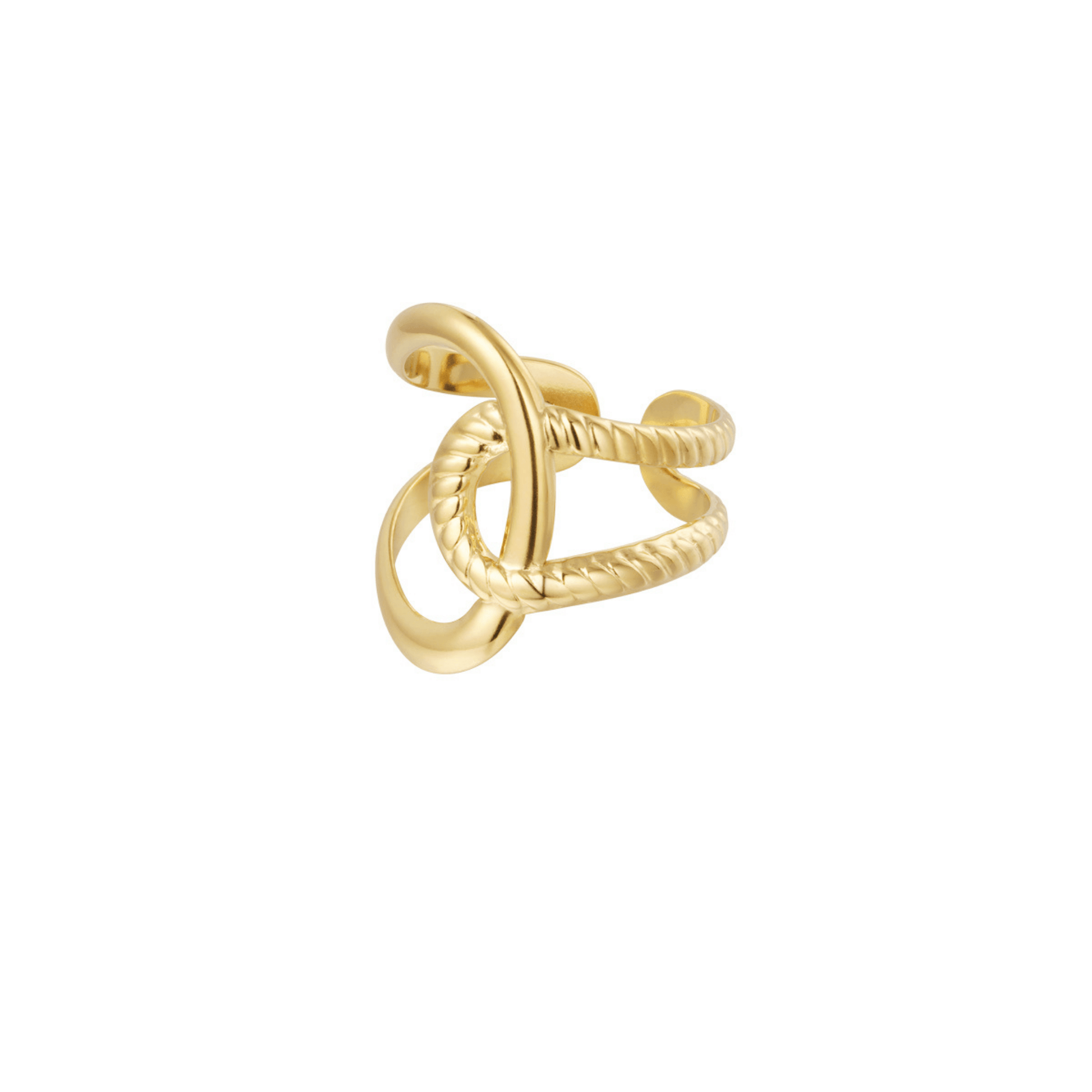 Ring knoop - goud & zilver - Jolie Jewellery